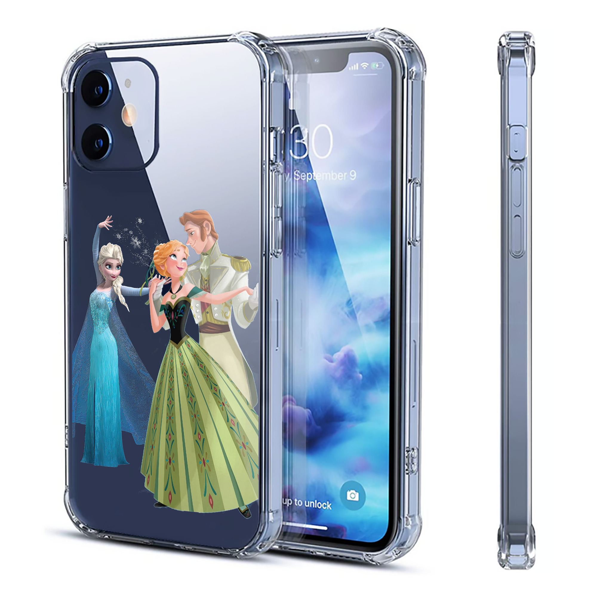 （画像用） アナと雪の女王 アンナ エルサ Frozen Anna Elsa 【iPhone 12シリーズ対応】透明スマホケース（クリアソフトケース）